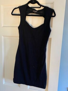 Express Black Fitted Cutout Sheath Dress